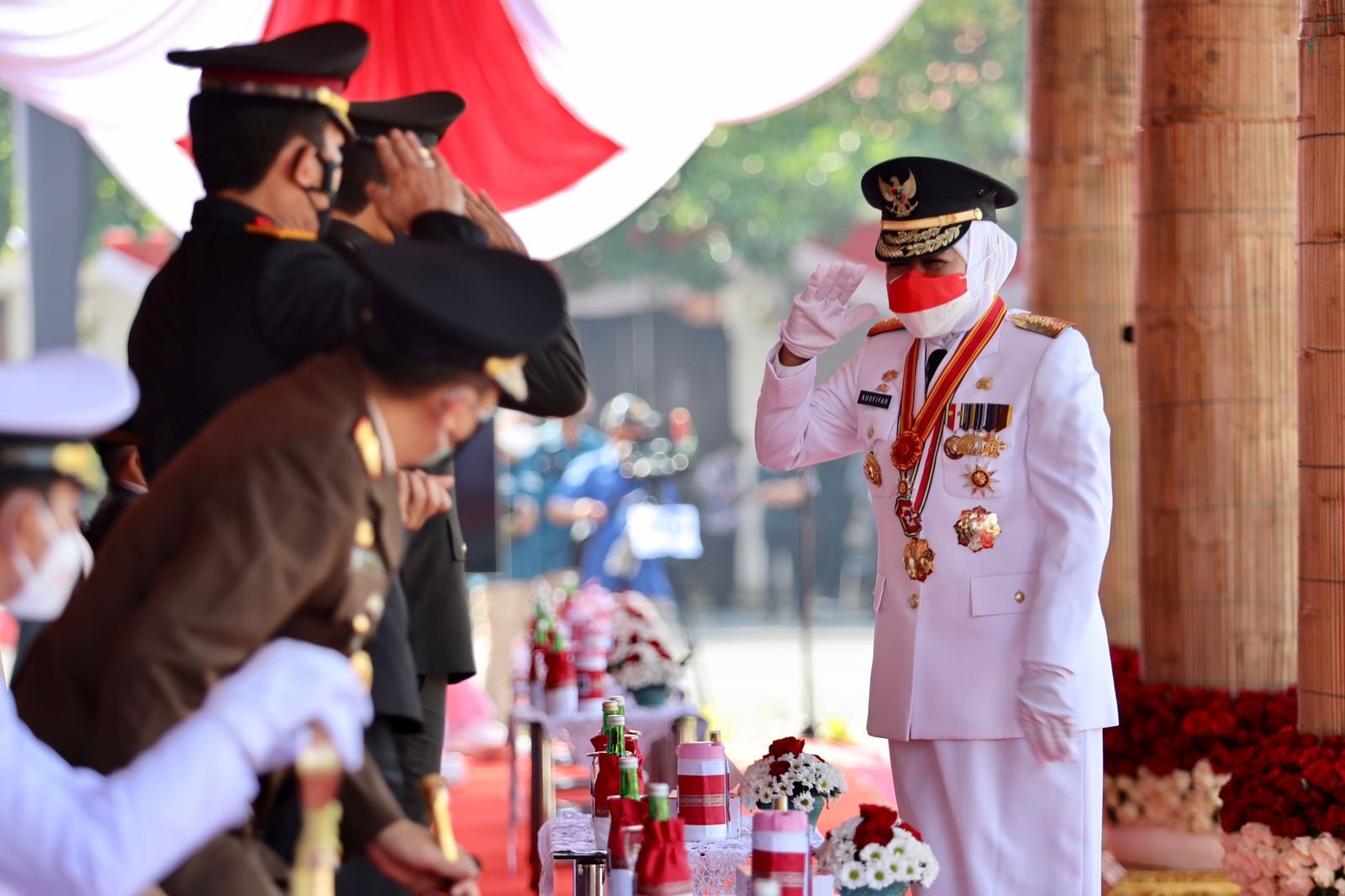 Upacara Peringati HUT RI ke 76, Dipimpin Langsung Oleh Gubernur Jatim