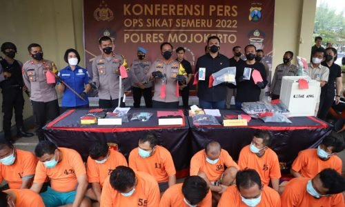 Polres Mojokerto Berhasil Amankan 30 Pelaku Tindak Kriminal Selama 12 hari, Satu Diantaranya Bersenpi