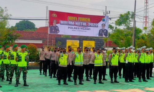 Amankan malam Natal, Polres Ngawi Gelar Pasukan dilanjutkan dengan Patroli