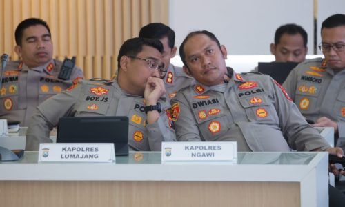 Kapolres Ngawi Mengikuti Vidcon Kapolri Dalam Rangka Anev Terkini