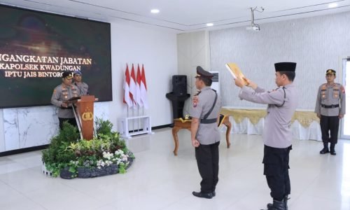 Kapolres Ngawi Pimpin Upacara Pengangkatan Kapolsek Kwadungan